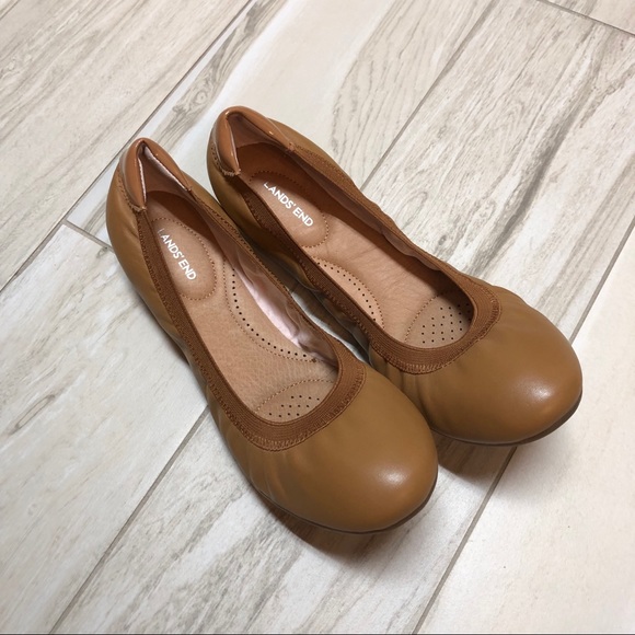 Lands' End Shoes - Lands End | tan flats like new